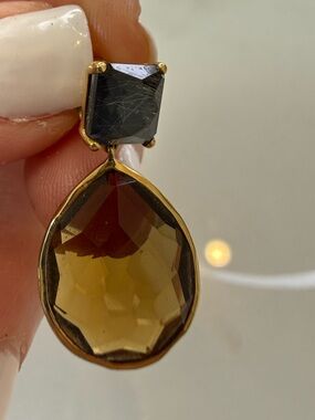 Ippolita 18k gold and Black Teardrop Earrings